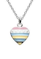 very nice small ice cream heart silver baby necklace